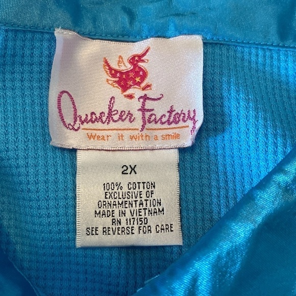 Quacker factory women’s long sleeved shirt size 2X - Picture 5 of 9